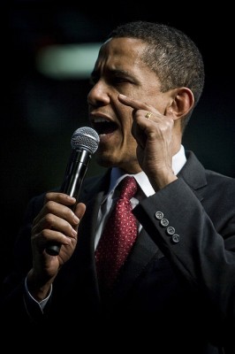 Obama giving a speech